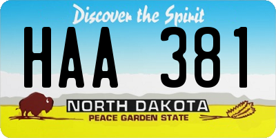 ND license plate HAA381