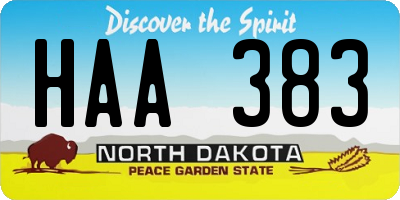 ND license plate HAA383