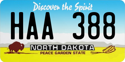 ND license plate HAA388