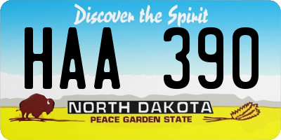 ND license plate HAA390