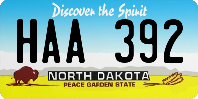 ND license plate HAA392