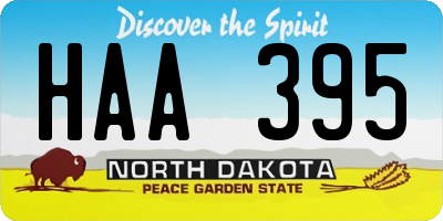 ND license plate HAA395