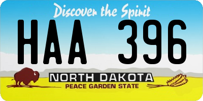 ND license plate HAA396