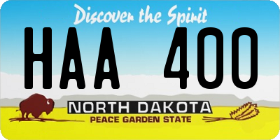 ND license plate HAA400