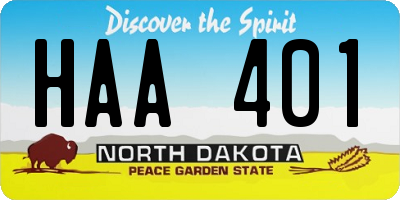 ND license plate HAA401