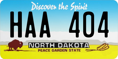 ND license plate HAA404