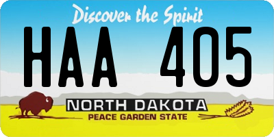 ND license plate HAA405