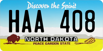 ND license plate HAA408