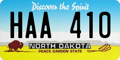 ND license plate HAA410