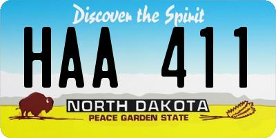 ND license plate HAA411