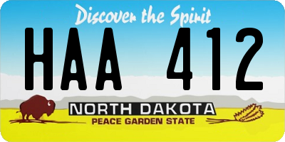 ND license plate HAA412