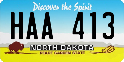 ND license plate HAA413