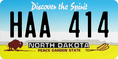 ND license plate HAA414