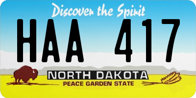 ND license plate HAA417