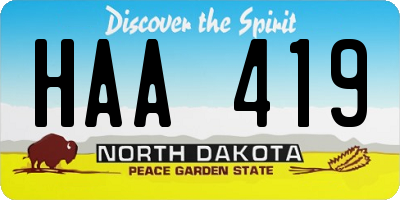 ND license plate HAA419