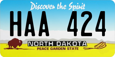 ND license plate HAA424