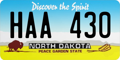 ND license plate HAA430