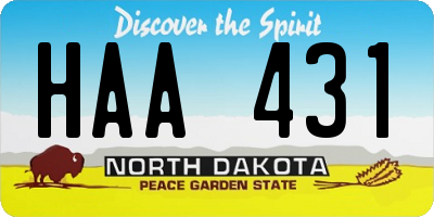 ND license plate HAA431