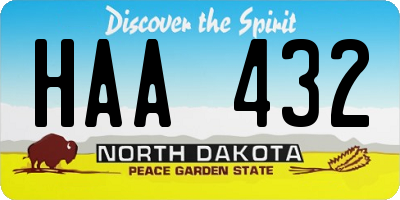 ND license plate HAA432