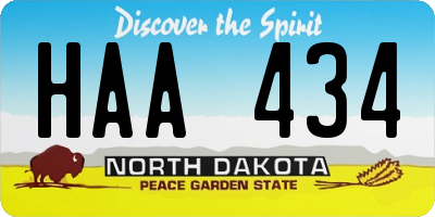 ND license plate HAA434