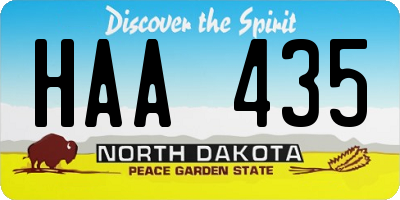 ND license plate HAA435