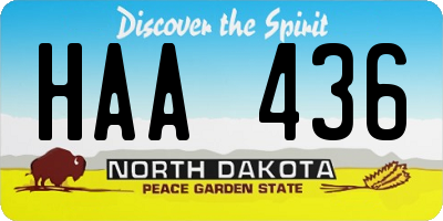 ND license plate HAA436