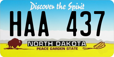 ND license plate HAA437