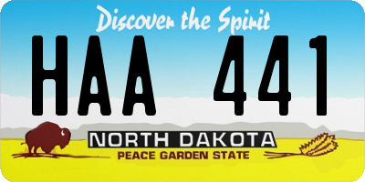 ND license plate HAA441