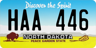 ND license plate HAA446