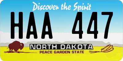 ND license plate HAA447