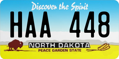 ND license plate HAA448