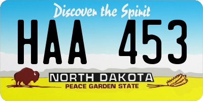 ND license plate HAA453