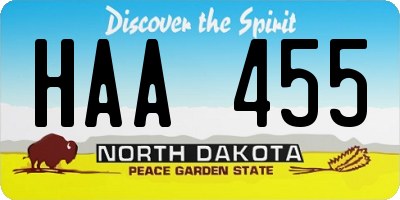 ND license plate HAA455