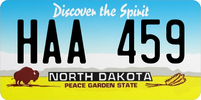 ND license plate HAA459