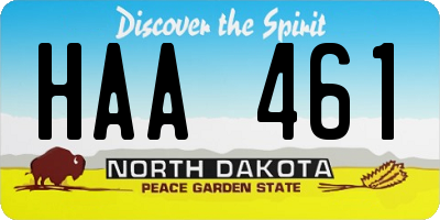 ND license plate HAA461