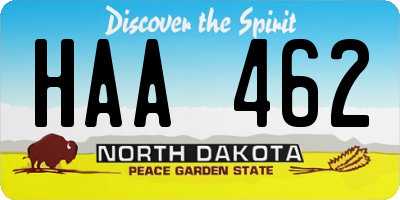 ND license plate HAA462