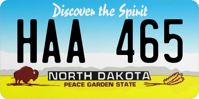 ND license plate HAA465