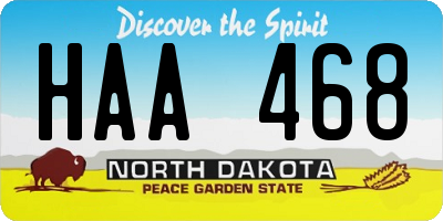 ND license plate HAA468