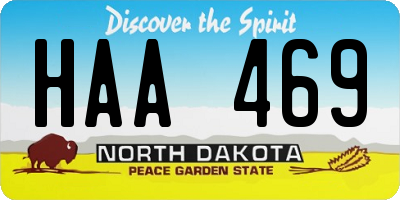 ND license plate HAA469