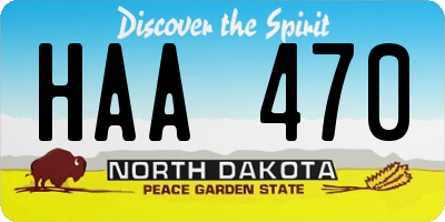 ND license plate HAA470