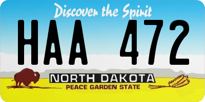 ND license plate HAA472