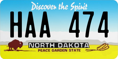 ND license plate HAA474