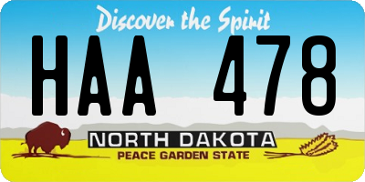 ND license plate HAA478
