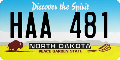 ND license plate HAA481