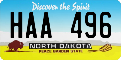 ND license plate HAA496