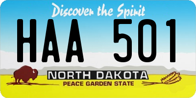 ND license plate HAA501