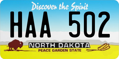 ND license plate HAA502
