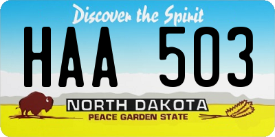 ND license plate HAA503