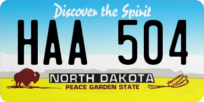 ND license plate HAA504