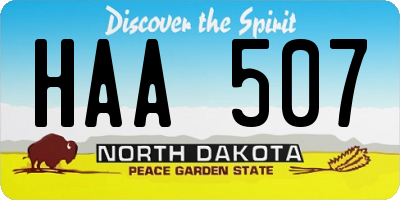 ND license plate HAA507
